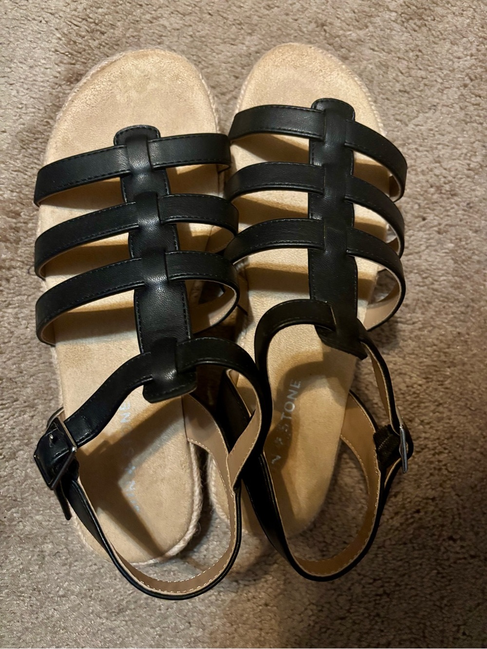 Sun & Stone Black Straps Women’s Sandals -